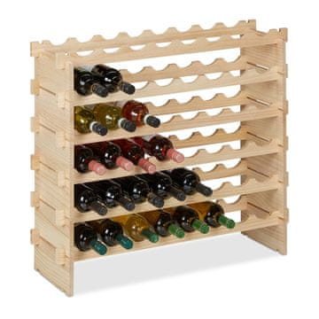 Northix Zložljivo leseno stojalo za vino za 48 steklenic modularno