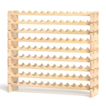 Northix Zložljivo leseno stojalo za vino za 108 steklenic modularno