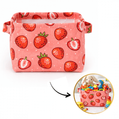 LIVEFY koš za igrače / organizator Strawberry, rdeč