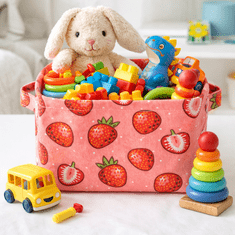 LIVEFY koš za igrače / organizator Strawberry, rdeč