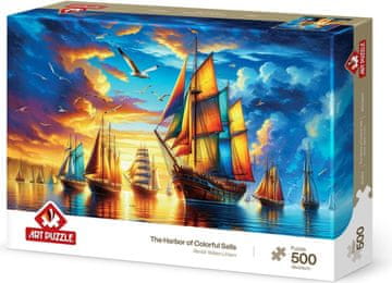 ART PUZZLE Uganka Pristanišče barvnih jadrnic 500 kosov