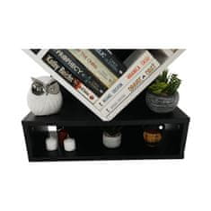 KONDELA Vevey polica - bela/črna