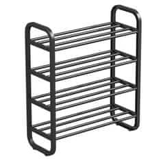 KONDELA Ferrum stojalo za čevlje - črno