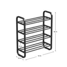 KONDELA Ferrum stojalo za čevlje - črno