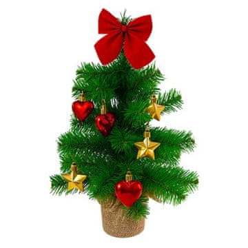 Northio Kompaktno umetno božično drevo 45 cm z okraski in stojalom