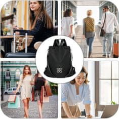 VIVVA® Protikradni nahrbtnik za prenosnik, vodoodbojen Oxford material, skrita zadrga, 39×28×11 cm | ELIPACK Črna