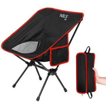 shumee NC3320 NILS CAMP ULTRALIGHT ČRNI ZLOŽLJIVI STOL