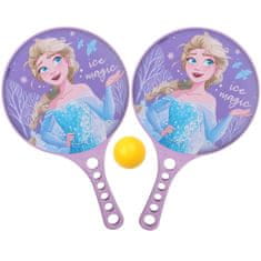 Disney DISNEY Ledeno kraljestvo Plastična lopatka za otroke, loparji za igranje na vrtu + gumijasta žoga