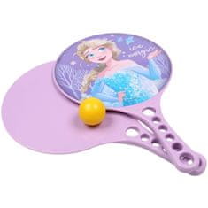 Disney DISNEY Ledeno kraljestvo Plastična lopatka za otroke, loparji za igranje na vrtu + gumijasta žoga
