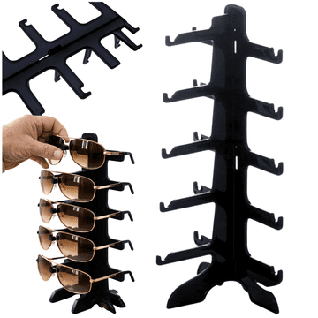 Korbi Stojalo za očala 5 parov, črno