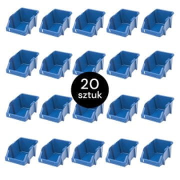 shumee Mega-M shranjevalni zabojnik za delavnico, pladenj M, plastični 200x300x130 mm, moder (paket 20 kosov) N