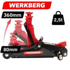 shumee WERKBERG 2,5T nizkoprofilna avtomobilska dvigalka 80–360 mm N