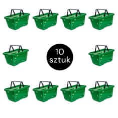 Nakupovalna košara V-22 cm D-30 cm G-43 cm zelena (komplet 10 kosov) N