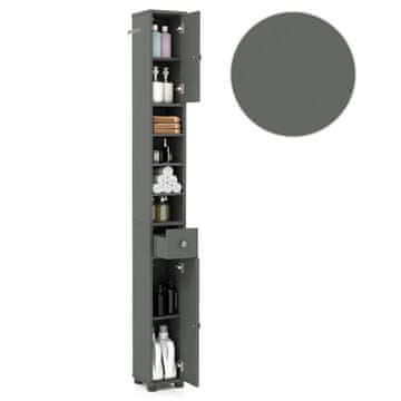 Northio Ozka kopalniška omarica 20x20x180 cm MDF z nastavljivimi policami siva