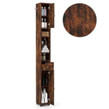 Northio Ozka kopalniška omarica 20x20x180 cm MDF z nastavljivimi policami