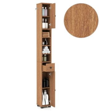 Northio Ozka kopalniška omarica 20x20x180 cm MDF z 2 vrati in predalom