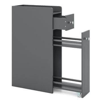 Northio Ozka kopalniška omarica 40x18x70 cm MDF s predali siva