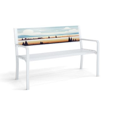 Northio Kovinska vrtna klop 2-sedežna odporna na vremenske vplive 128 cm