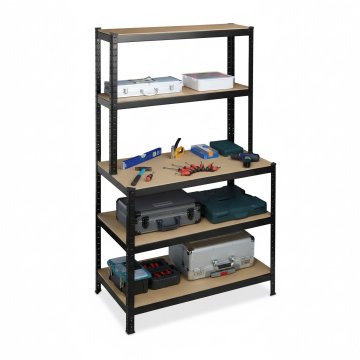 Northix Težka polica z delovno mizo jeklena konstrukcija visoka nosilnost