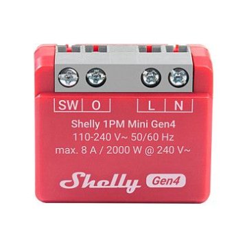 Shelly Rele 1PM Mini Gen4 WLAN BT Matter Zigbee merilna funkcija max 8A 1 kanal vgradni