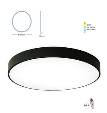 Vito LED stropna svetilka 60W 5400lm CCT IP20 120° FINESSE 60 z daljincem ČRNA