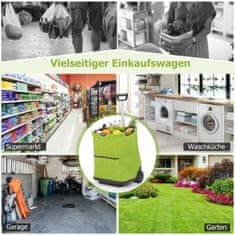 Northix Zložljiv nakupovalni voziček 50 L z nastavljivim ročajem