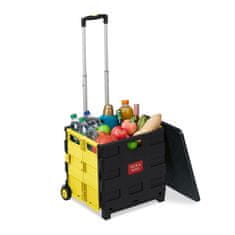 Northix Zložljiv nakupovalni voziček 50 L z nastavljivim ročajem in kolesi