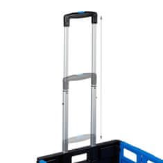 Northix Zložljiv nakupovalni voziček 50 L z nastavljivim ročajem in kolesi