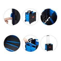 Northix Zložljiv nakupovalni voziček 50 L z nastavljivim ročajem