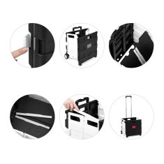 Northix Zložljiv nakupovalni voziček s kolesi in veliko prostornino