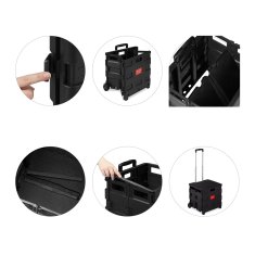 Northix Zložljiv nakupovalni voziček 50 L z nastavljivim ročajem