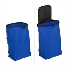 Northix Zložljiv nakupovalni voziček z velikimi kolesi in kovinskim okvirjem