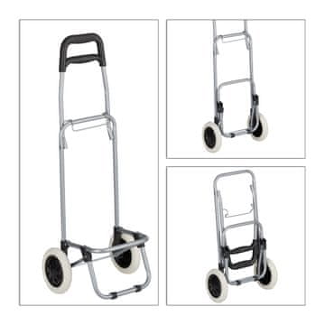 Northix Zložljiv nakupovalni voziček s stabilnimi kolesi in trpežno torbo