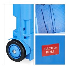 Northix Zložljiv nakupovalni voziček s teleskopskim ročajem nosilnost 35 kg