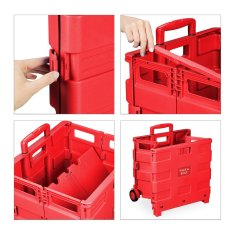 Northix Zložljiv nakupovalni voziček s teleskopskim ročajem nosilnost 35 kg