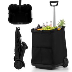 Northix Zložljiv nakupovalni voziček 50 L z nastavljivim ročajem