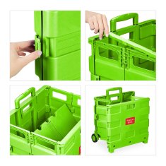 Northix Zložljiv nakupovalni voziček s teleskopskim ročajem nosilnost 35 kg