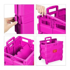 Northix Zložljiv nakupovalni voziček s teleskopskim ročajem nosilnost 35 kg