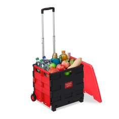 Northix Zložljiv nakupovalni voziček s kolesi nosilnost 35 kg