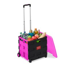 Northix Zložljiv nakupovalni voziček s kolesi nosilnost 35 kg