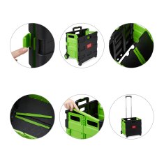 Northix Zložljiv nakupovalni voziček s kolesi nosilnost 35 kg