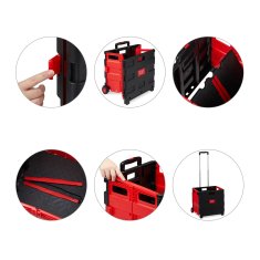 Northix Zložljiv nakupovalni voziček s kolesi nosilnost 35 kg