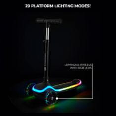 Kinderkraft Raket LED 3 kolesni skiro, črn (KRRAKE00BLK0000)