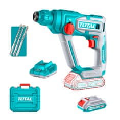 Total One-Stop Tools Akumulatorsko rotacijsko kladivo SDS Plus/5100bpm/1,5J/ INDUSTRIAL (SET Baterija 1x2Ah, Polnilec, Kovček) (TRHLI201681E)