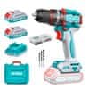 Total One-Stop Tools Kompaktni brezkrtačni akumulatorski vrtalnik 2000prm/66Nm/P20S/ INDUSTRIAL (SET Baterija 2x2Ah, Polnilec, Kovček) (TIDLI20668E)