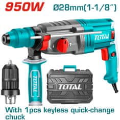 Total One-Stop Tools Električno rotacijsko kladivo 950W z dodatnim nastavkom, SDS Plus/4670bpm/2,5J (TH309288-2)
