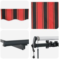 Vidaxl Vlečna tenda oranžna in rjava 600 × 300 cm Tkanina in aluminij