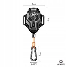 Korbi Zložljiva vlečna vrv za kolo – močna, s karabinom, za visoko nosilnost