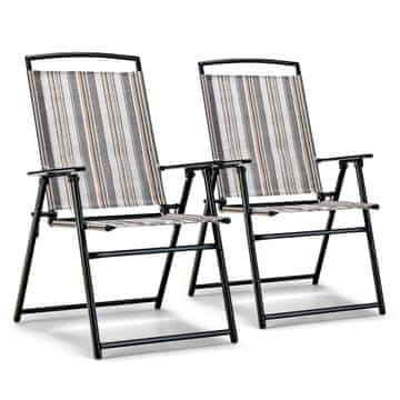 Northio Set 2 vrtnih stolov zložljivi stoli z naslonjali za roke 51 x 61,5 x 92 cm sivi