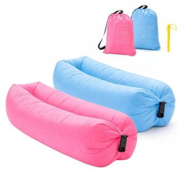 VIVVA® Prenosna napihljiva ležalna blazina 180 cm, lahka, enostavna za uporabo, notranja in zunanja | COMFYCOMBO